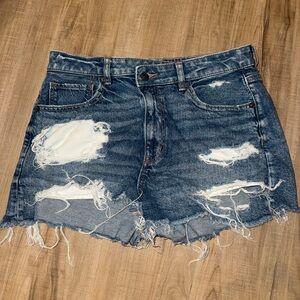 Distressed Denim Mini Skirt